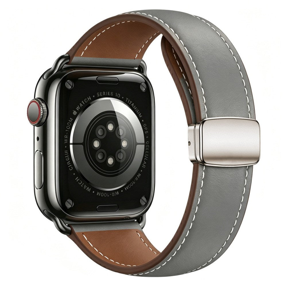 Apple Watch (38/40/41/42 mm) Lippa Magnetisk Klockarmband i Konstläder - Grå