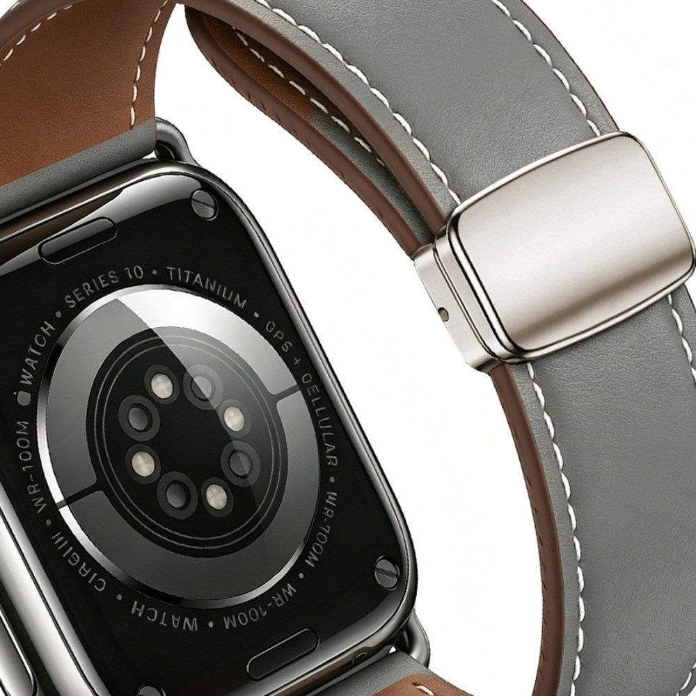 Apple Watch (38/40/41/42 mm) Lippa Magnetisk Klockarmband i Konstläder - Grå