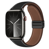 Apple Watch (42/44/45/46/49 mm) Lippa Magnetisk Klockarmband i Konstläder - Svart