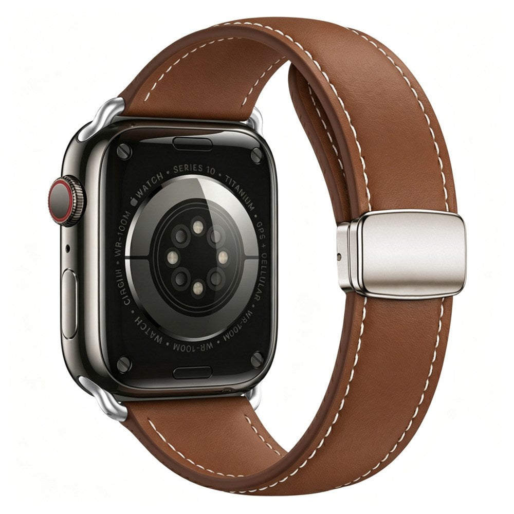 Apple Watch (42/44/45/46/49 mm) Lippa Magnetisk Klockarmband i Konstläder - Brun
