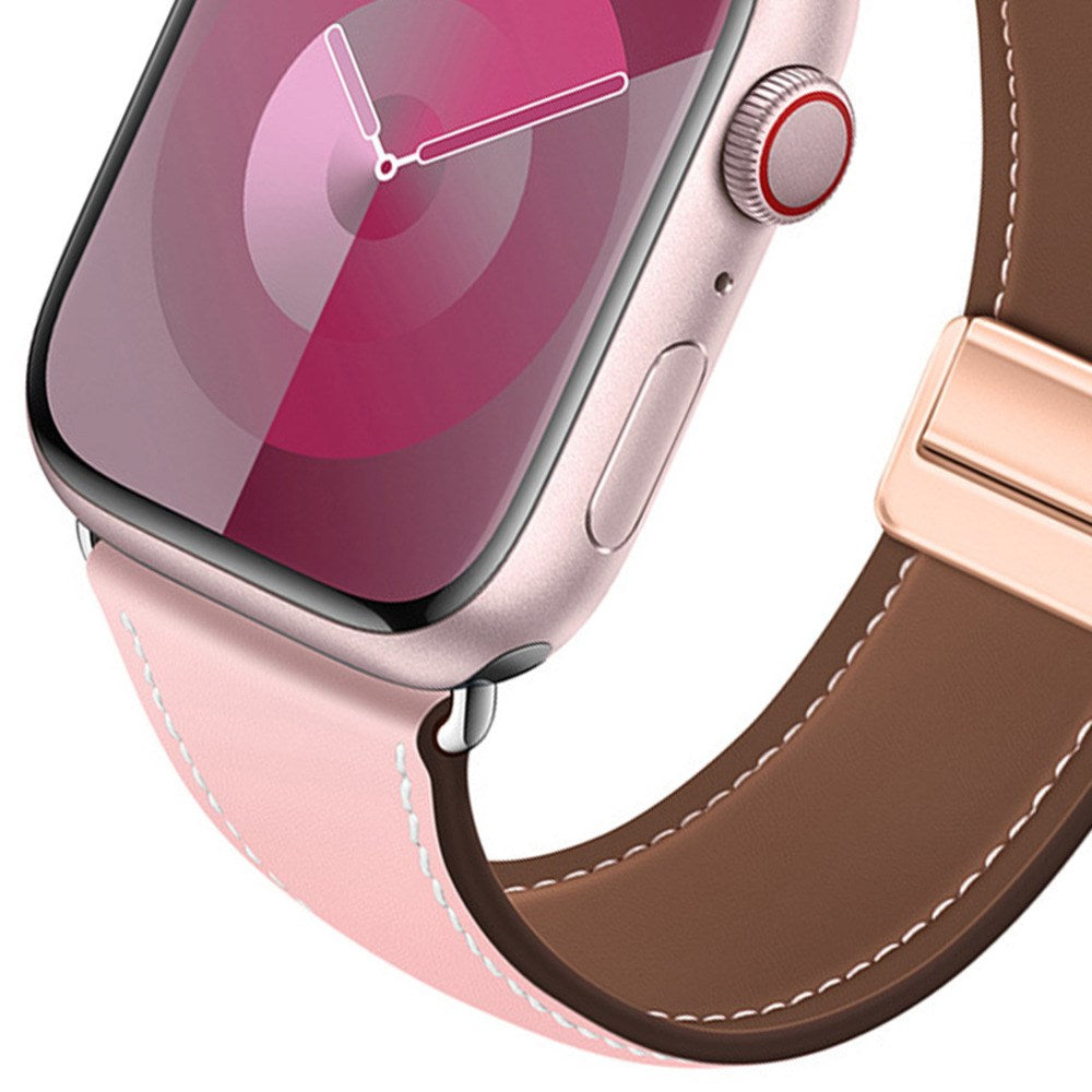 Apple Watch (42/44/45/46/49 mm) Lippa Magnetisk Klockarmband i Konstläder - Rosa