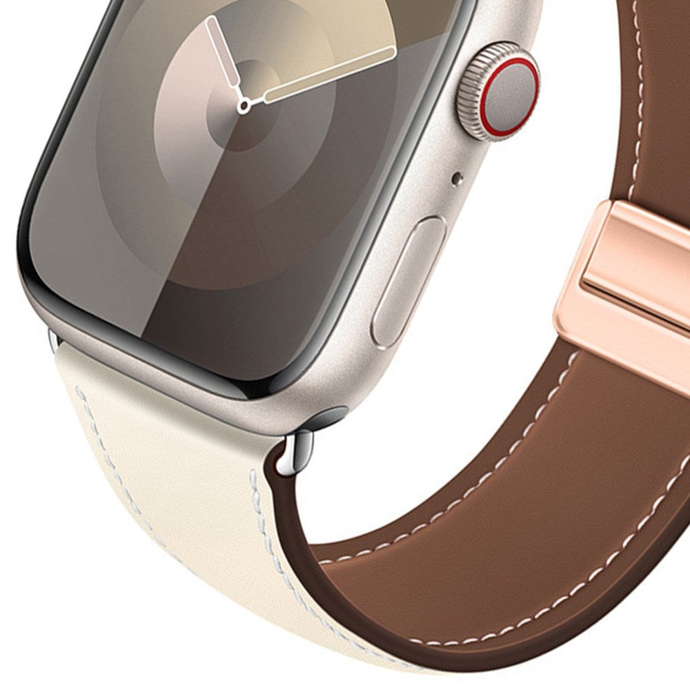 Apple Watch (42/44/45/46/49 mm) Lippa Magnetisk Klockarmband i Konstläder - Beige