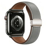 Apple Watch (42/44/45/46/49 mm) Lippa Magnetisk Klockarmband i Konstläder - Grå