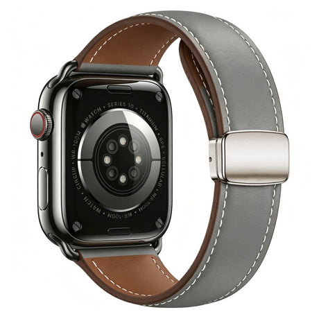 Apple Watch (42/44/45/46/49 mm) Lippa Magnetisk Klockarmband i Konstläder - Grå