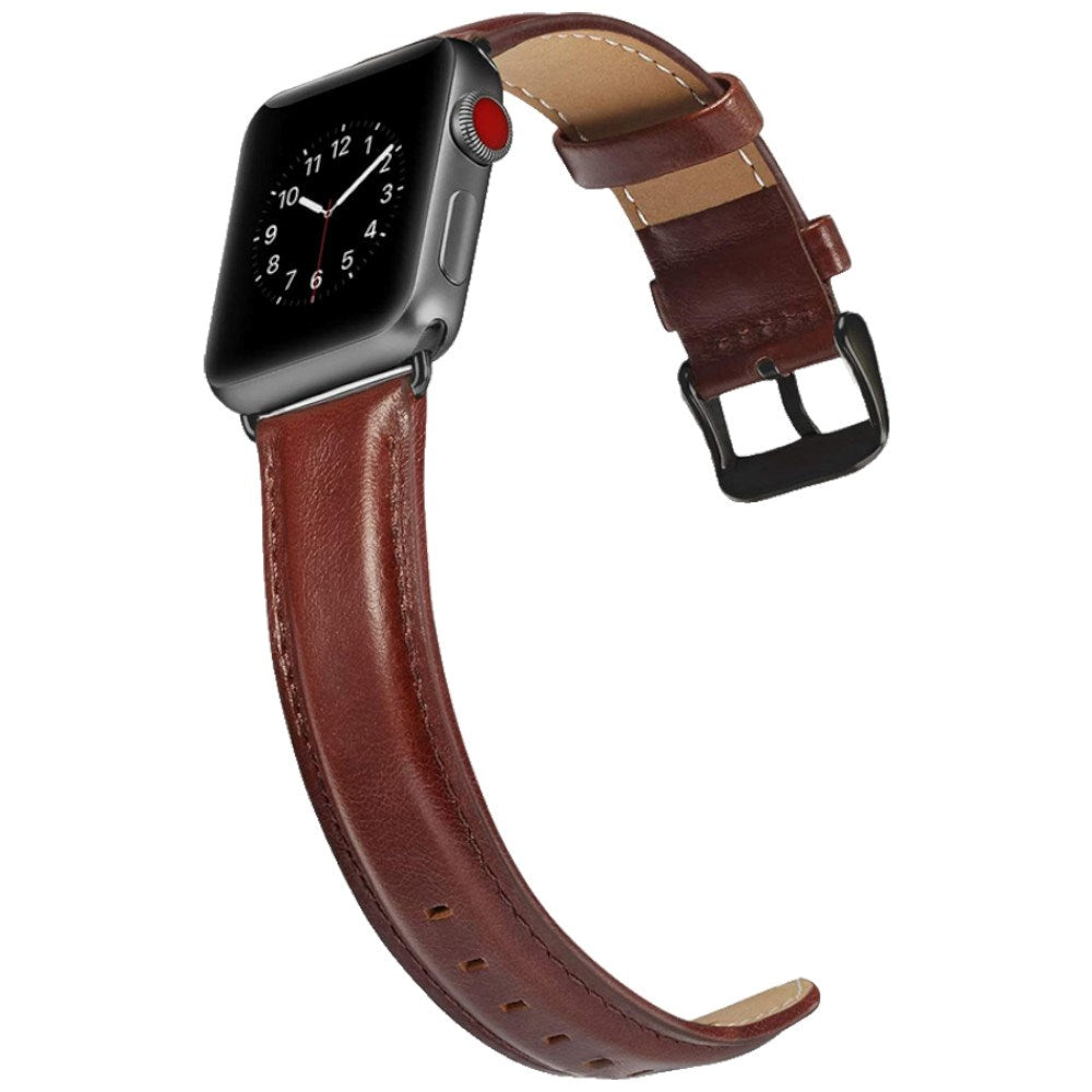 Apple Watch (38/40/41/42 mm) Lippa Klockarmband i Konstläder - Mörkebrun