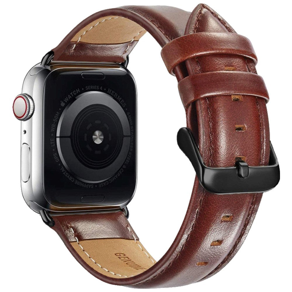 Apple Watch (38/40/41/42 mm) Lippa Klockarmband i Konstläder - Mörkebrun