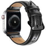 Apple Watch (42/44/45/46/49 mm) Lippa Klockarmband i Konstläder - Svart