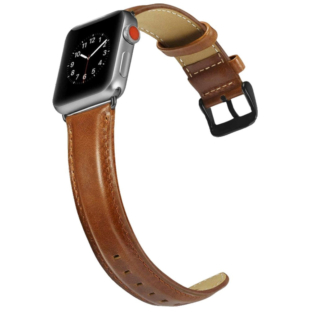 Apple Watch (42/44/45/46/49 mm) Lippa Klockarmband i Konstläder - Brun