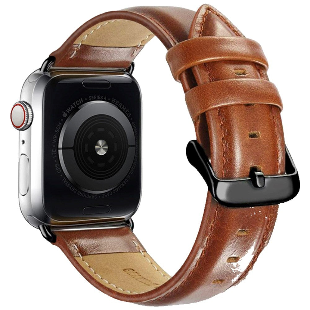 Apple Watch (42/44/45/46/49 mm) Lippa Klockarmband i Konstläder - Brun