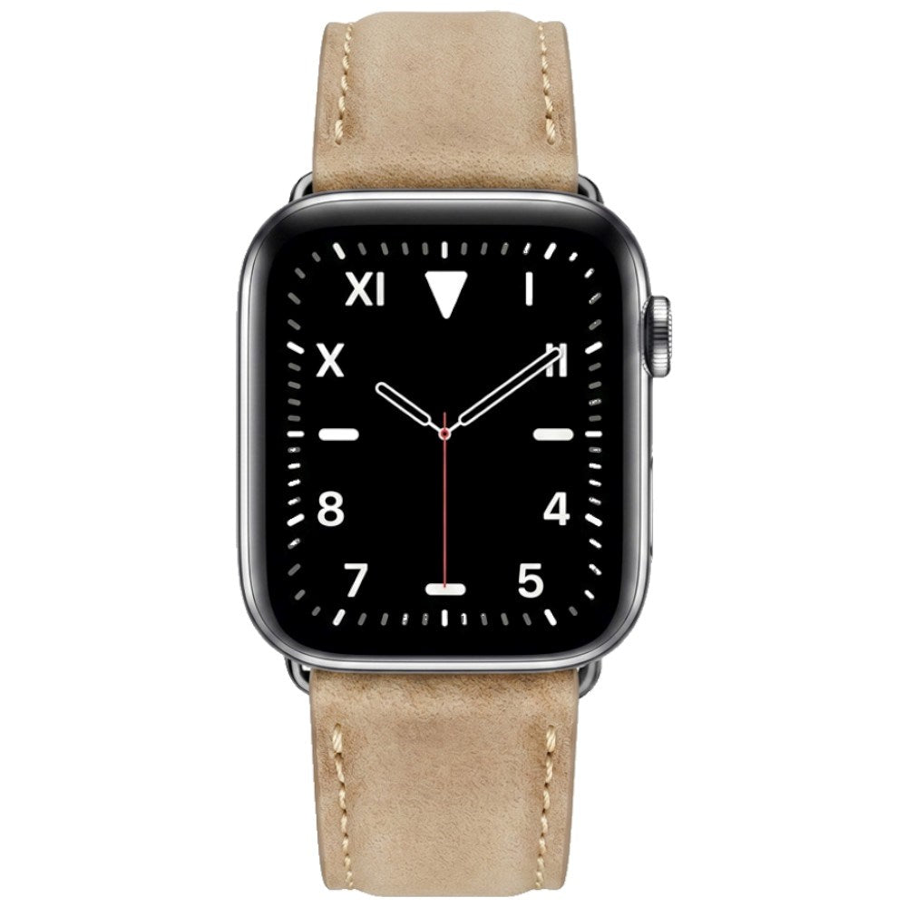 Apple Watch (42/44/45/46/49 mm) Lippa Klockarmband i Konstläder - Ljusbrun