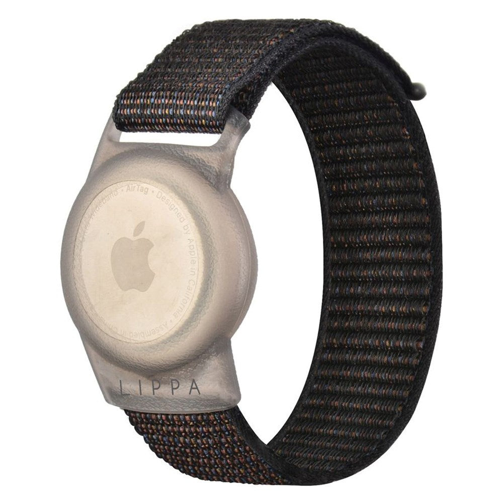 Lippa Justerbart Nylonarmband för AirTag - Svart