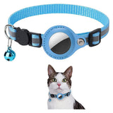 Lippa Halsband med AirTag 1. & 2. Gen. Konstläderfodral - 22-32 cm - Blå