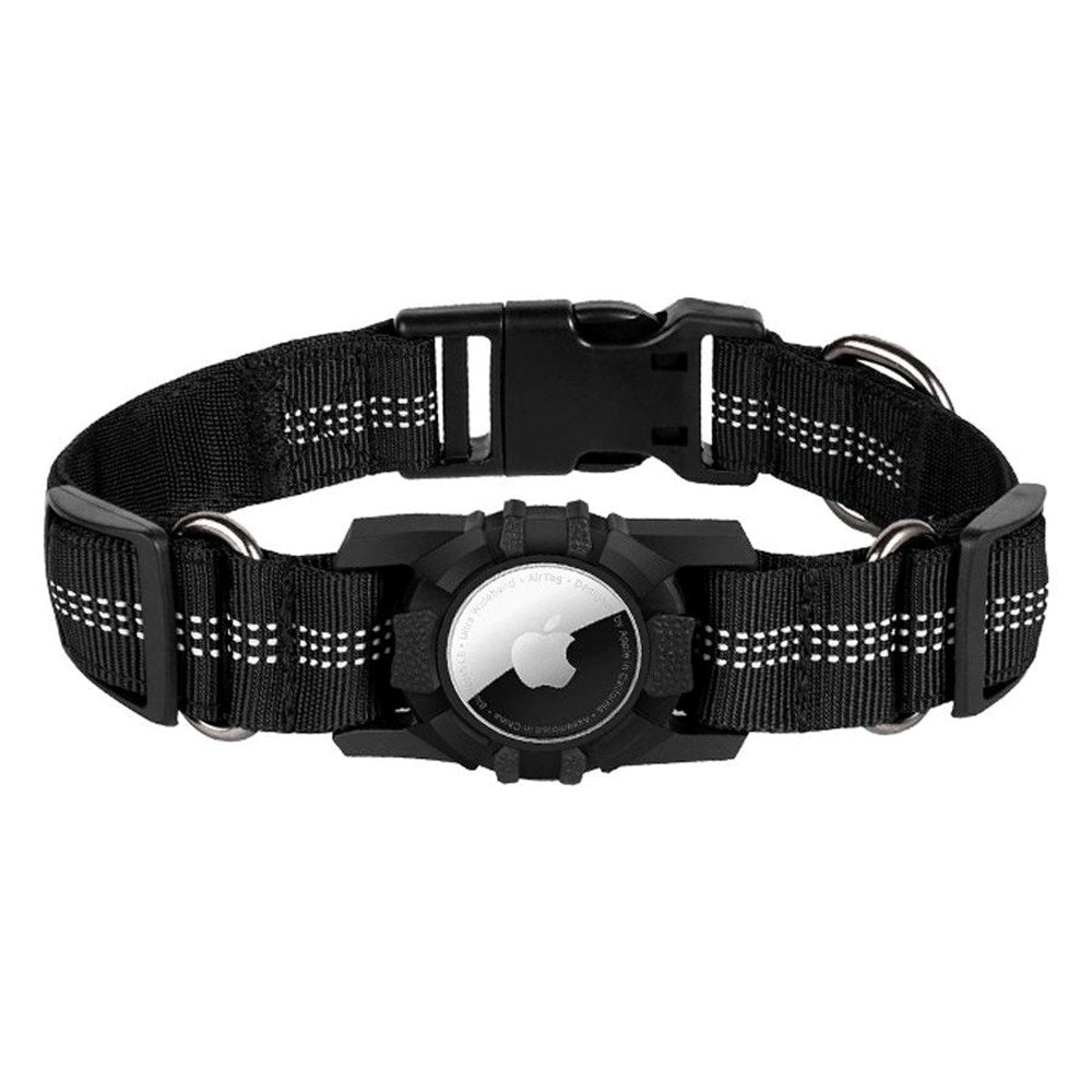 Lippa Hundhalsband med AirTag 1. & 2. Gen. Fodral - Small - Svart