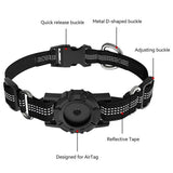 Lippa Hundhalsband med AirTag 1. & 2. Gen. Fodral - Medium - Svart