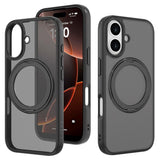 iPhone 17 Lippa Hybrid Plast Skal m. 360 Roterande Kickstand - MagSafe Kompatibel - Matt / Svart