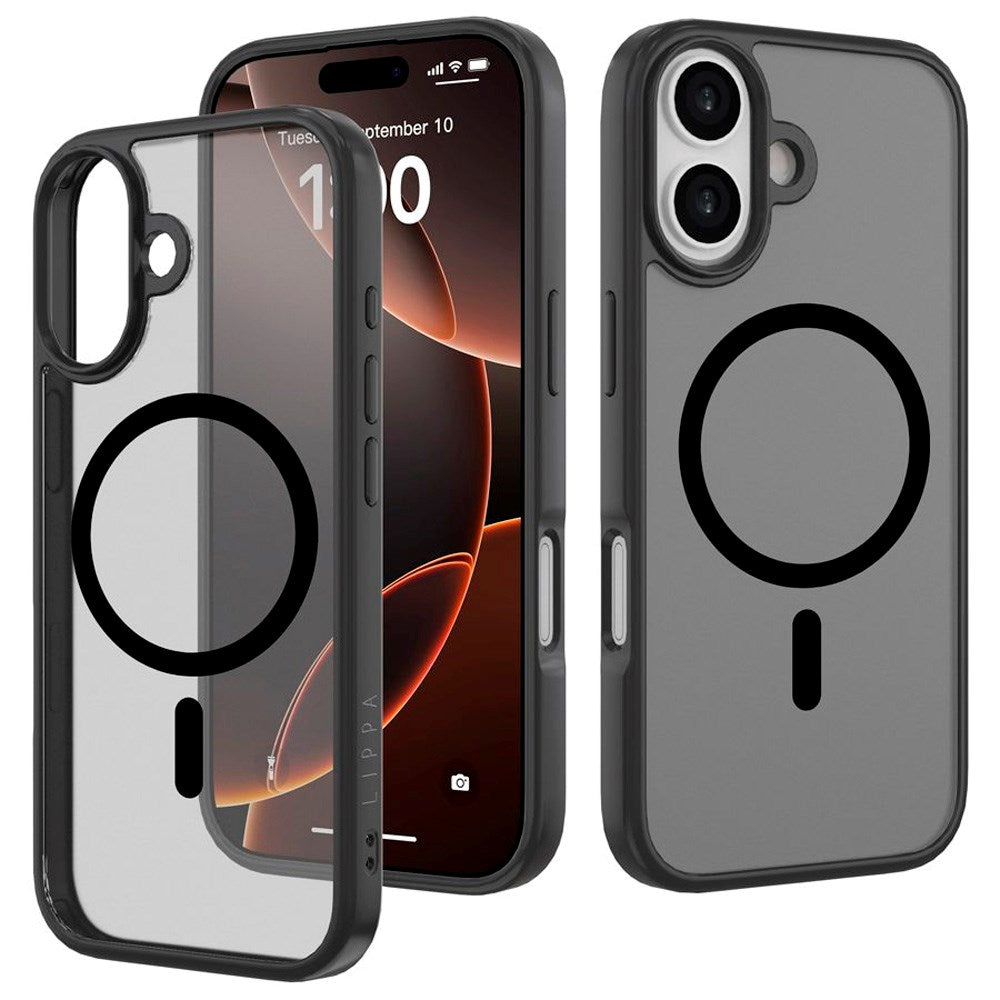 iPhone 17 Lippa Hybrid Plast Skal - MagSafe Kompatibel - Matt / Svart