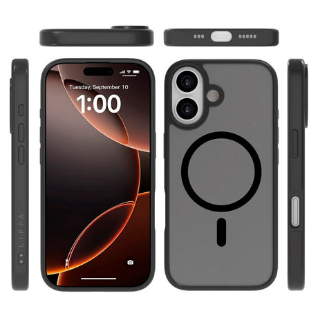 iPhone 17 Lippa Hybrid Plast Skal - MagSafe Kompatibel - Matt / Svart