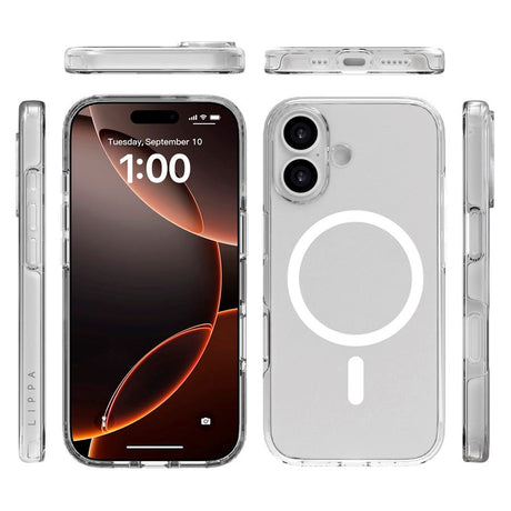 iPhone 17 Lippa Hybrid Plast Skal - MagSafe Kompatibel - Genomskinlig / Vit