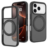 iPhone 17 Pro Lippa Hybrid Plast Skal m. 360 Roterande Kickstand - MagSafe Kompatibel - Matt / Svart