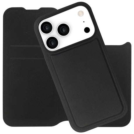 iPhone 17 Pro Max / 18 Pro Max Lippa Wallet i Konstläder 2-i-1 Fodral - MagSafe Kompatibel - Svart