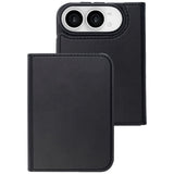 iPhone Duo Lippa Wallet Fodral i Konstläder - MagSafe Kompatibel - Svart