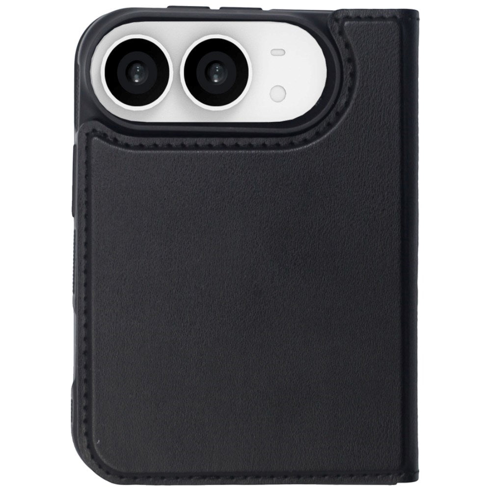 iPhone Duo Lippa Wallet Fodral i Konstläder - MagSafe Kompatibel - Svart