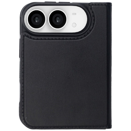 iPhone Duo Lippa Wallet Fodral i Konstläder - MagSafe Kompatibel - Svart