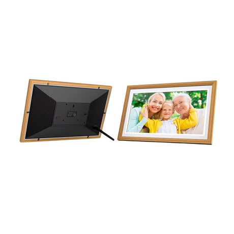 Lippa 15,6" Smart WiFi-Fotoram - Frameo - Träfärg