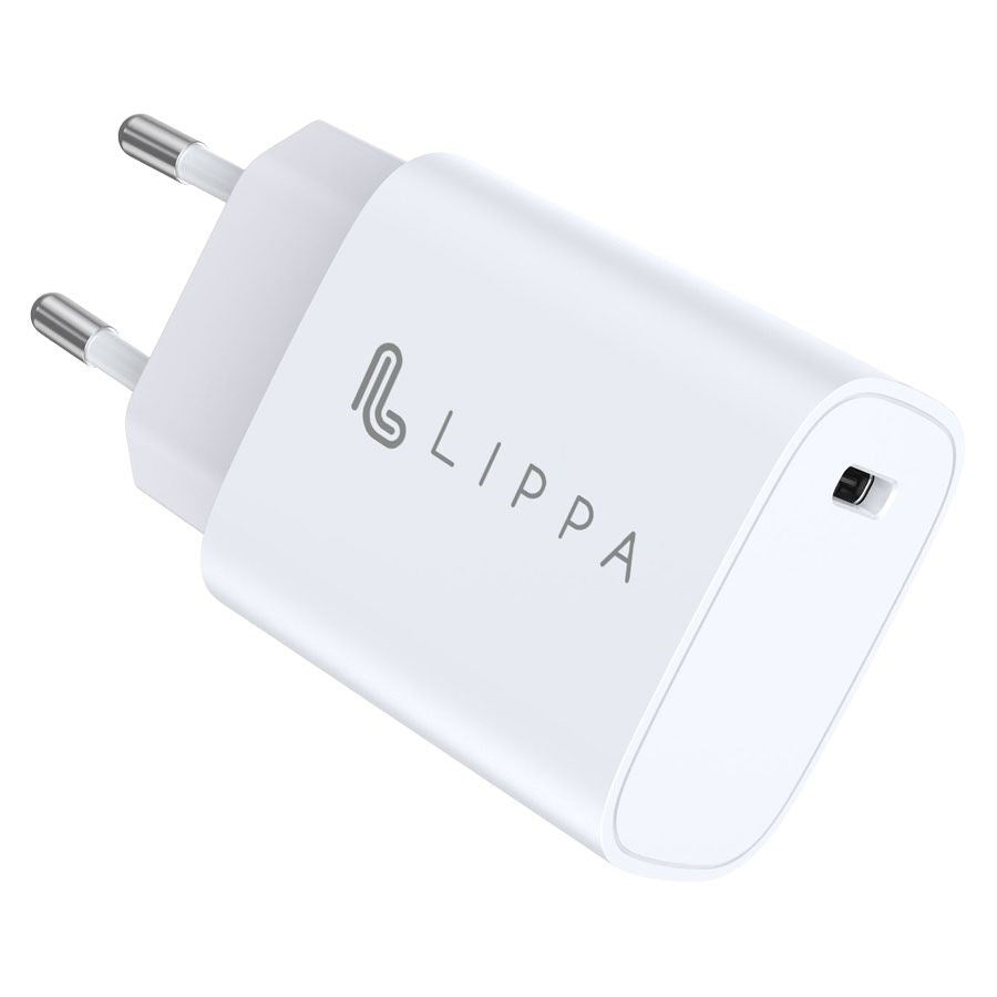 Lippa 20W Väggladdare med USB-C - Strömförsörjning - Vit