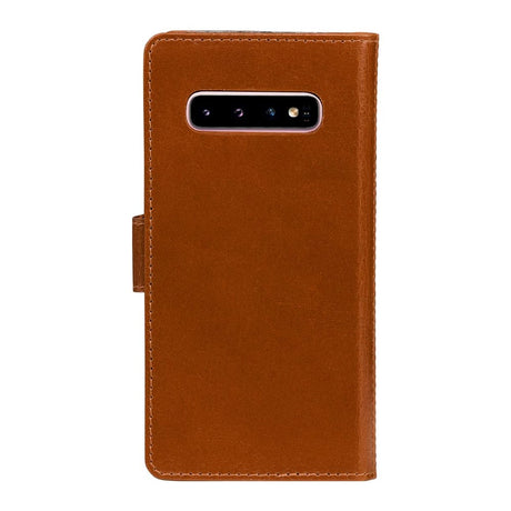 Samsung Galaxy S10 dbramante1928 Lynge 2-i-1 Äkta Läder Flip Fodral - Tan