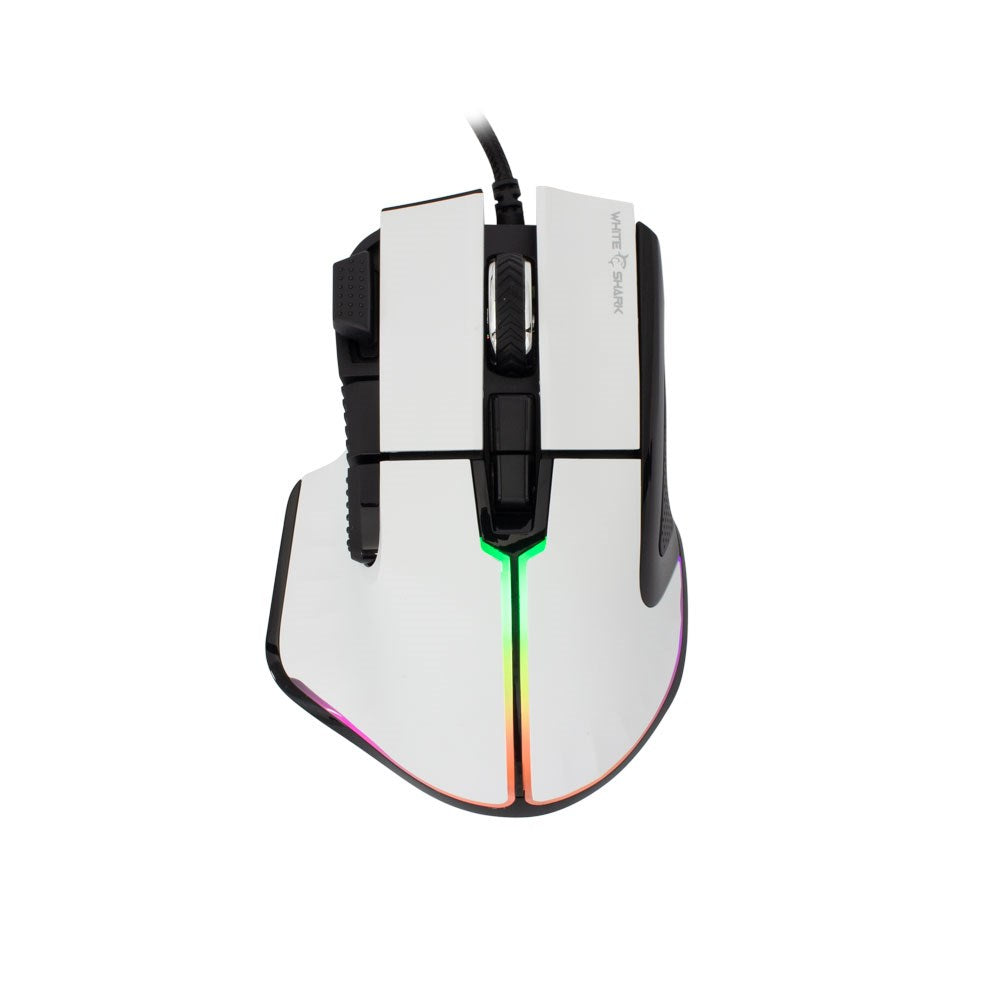 White Shark MARROK Gaming Mus - 9D / 12000 DPI - Vit