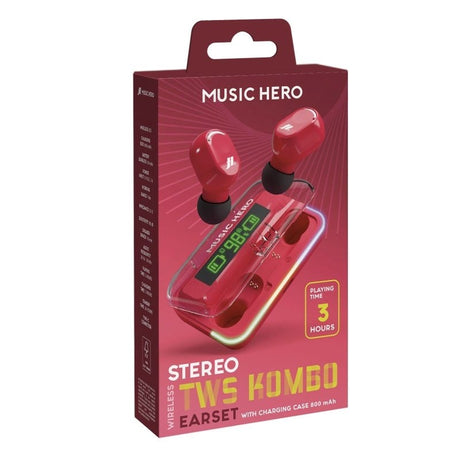 Music Hero True Wireless In-Ear Hörlurar - Röd