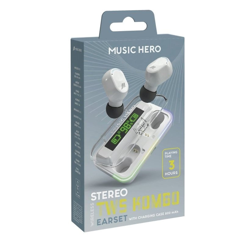 Music Hero True Wireless In-Ear Hörlurar - Vit