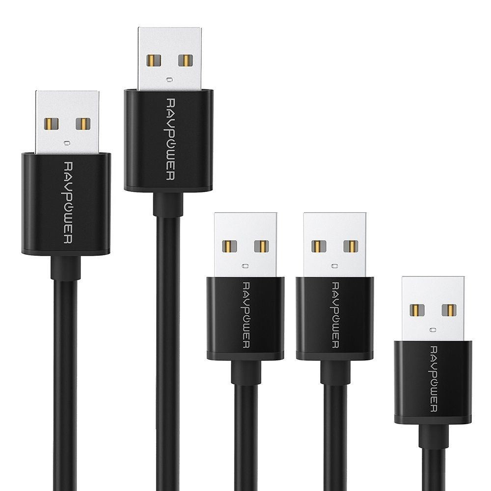 RavPower USB-kablar i olika längder - Svart