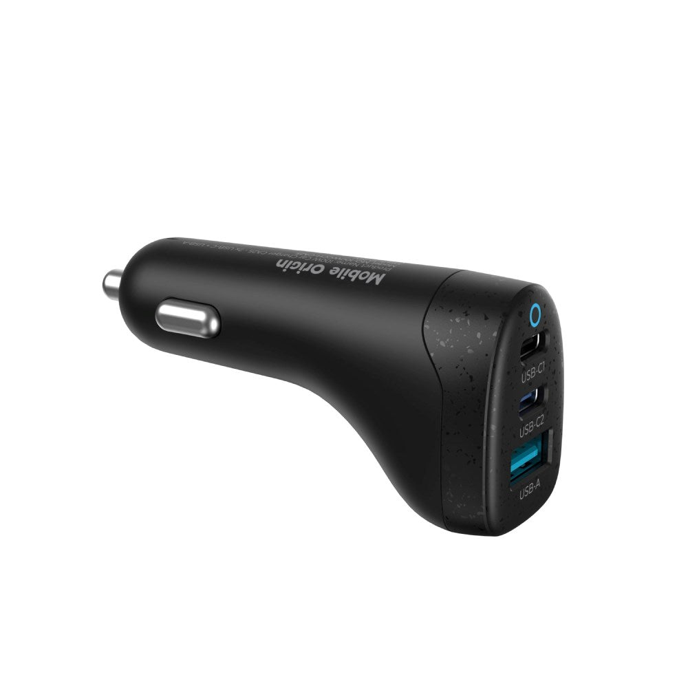 Biladdare Mobile Origin 100W med 2x USB-C + 1x USB-A - Svart