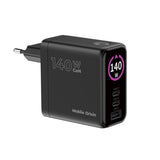 Display Väggladdare Mobile Origin GaN 140 W med 2x USB-C + 1x USB-A - Svart