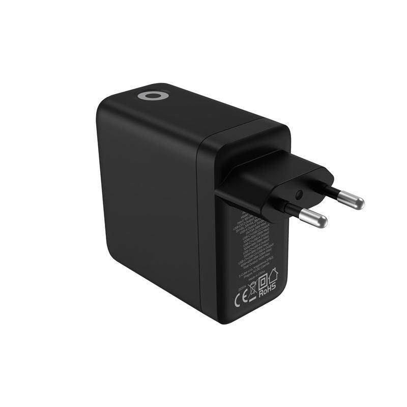 Display Väggladdare Mobile Origin GaN 140 W med 2x USB-C + 1x USB-A - Svart