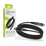 Mobile Origin 240W USB-C till USB-C Kabel med Skärm - 1,5 m - Svart