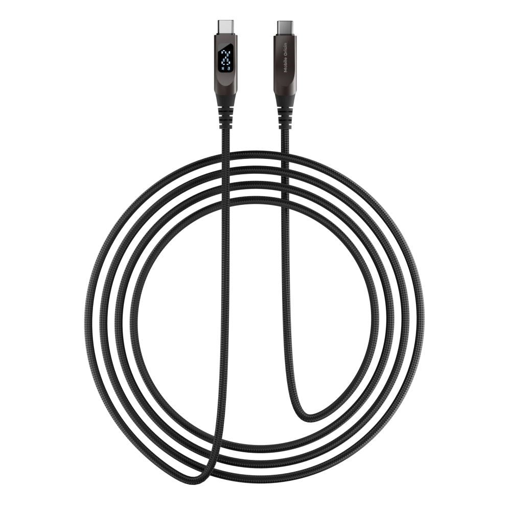 Mobile Origin 240W USB-C till USB-C Kabel med Skärm - 1,5 m - Svart