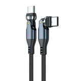 Mobile Origin 240W USB-C till USB-C Kabel med 540° Roterande Led – 1 m - Grå