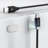 Magnetisk USB-C till USB-A-kabel Mobile Origin 27W med 2 Självhäftande Magnetplattor - 1,5 M - Svart