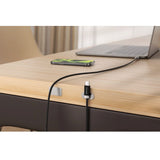Magnetisk USB-C till USB-A-kabel Mobile Origin 27W med 2 Självhäftande Magnetplattor - 1,5 M - Svart
