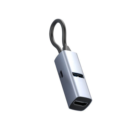 Mobile Origin 3-i-1 USB-C Hubb - USB-A / USB-C / HDMI - Grå