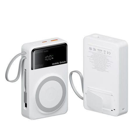 PowerBank Mobile Origin 35 W PD 20 000 mAh med Display - MagSafe Kompatibel - Vit
