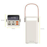 Mobile Origin 50 000 mAh Utomhuspowerbank med 65W - 2 x USB-C - 2 x USB-A - Ficklampa - Handtag - Vit