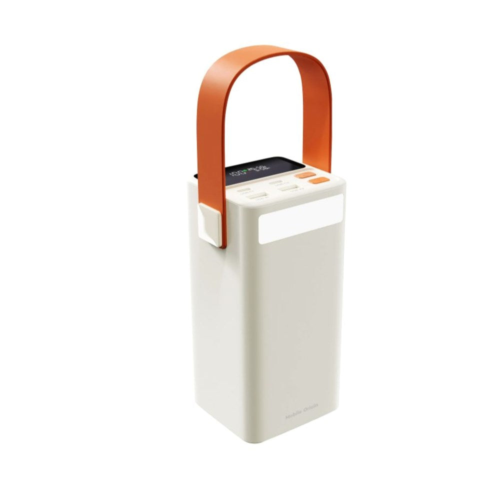 Mobile Origin 50 000 mAh Utomhuspowerbank med 65W - 2 x USB-C - 2 x USB-A - Ficklampa - Handtag - Vit