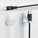 Magnetisk USB-C till USB-C -kabel Mobile Origin 60W med 2 Självhäftande Magnetplattor - 1,5 M - Svart