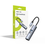 Mobile Origin 7-i-1 USB-C Hubb - USB-A / USB-C / HDMI / TF & SD Kort - Grå