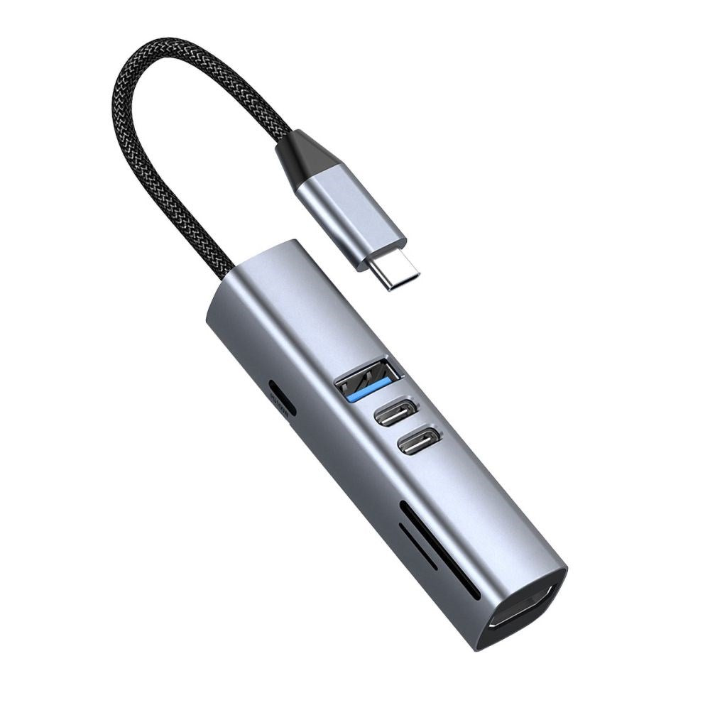 Mobile Origin 7-i-1 USB-C Hubb - USB-A / USB-C / HDMI / TF & SD Kort - Grå