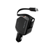 4-i-1 Billaddare 90W Mobile Origin med USB-C + USB-A och 2x Infällbar USB-C-kabel – Svart